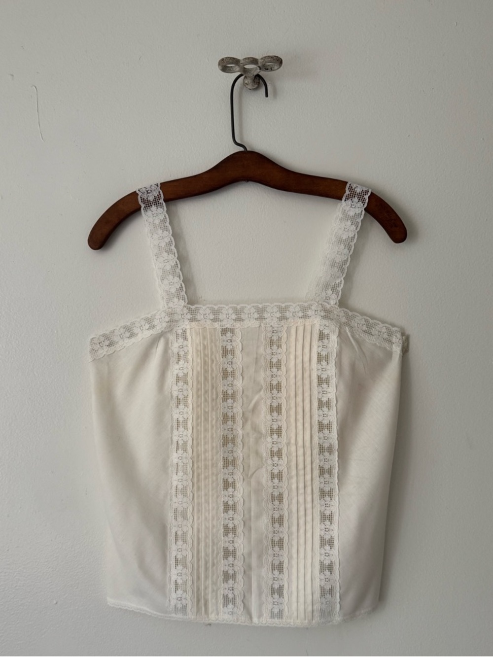 Vintage 70s Lace and Pin-tuck Camisole.